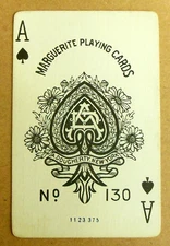 ACE of Spades-Marguerite Playing Card NO/130  II233 NN Swap Playing Card-Clover