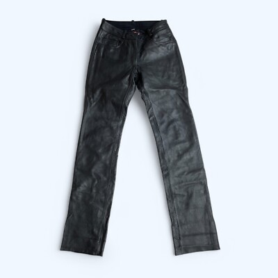 IXS 100% Genuine Leather Motorcycle Pants Biker Jeans W26 L33 UK 8 US 4