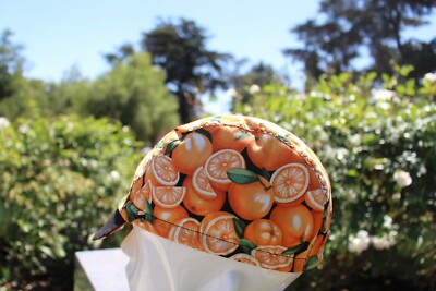 CYCLING CAP ORANGE  HANDMADE IN USA,   S M L 