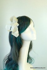 Ivory Sinamay Fascinator Hair Clip Wedding Guest Race Day Melbourne Cup