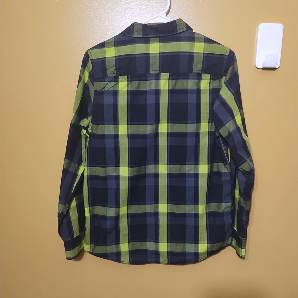 Мальчики Hawk длинным рукавом на пуговицах клетку хлопковая смесь рубашка YXL - Изображение 4 из 4