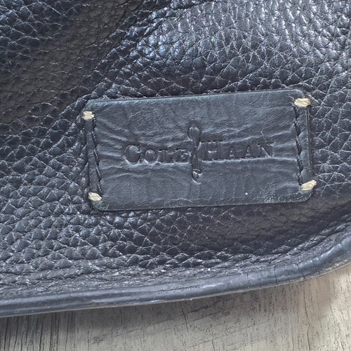 Cole Haan Black Leather Unisex Attache Briefcase Hand Bag Airline Travel Handbag - Picture 2 of 19