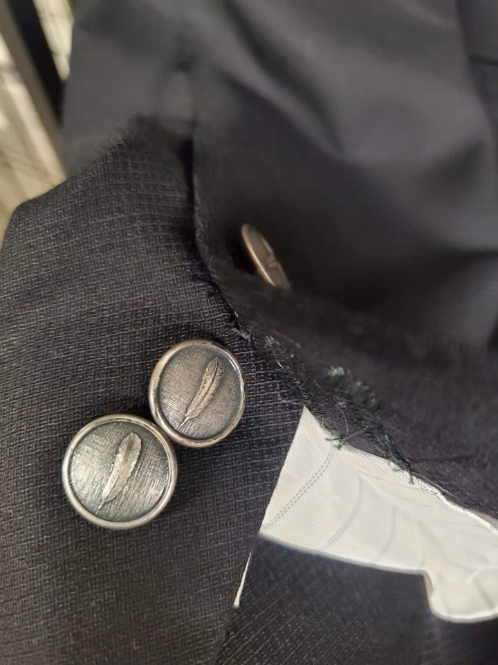 Michael Bastian 男式西装外套运动外套双扣休闲夹克 44R 羊毛套装 — 第 4/4 张图片