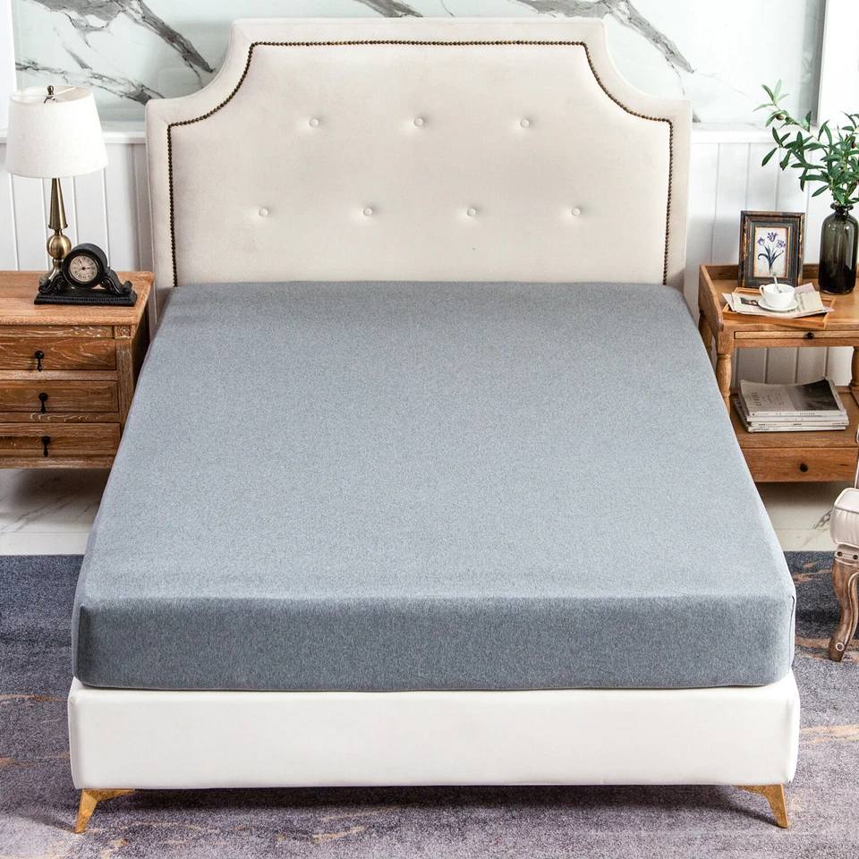 Sábana bajera ajustada de algodón tejido jersey PURE ERA SOLO bolsillo profundo de hasta 15" a 20 Foto 4 de 4