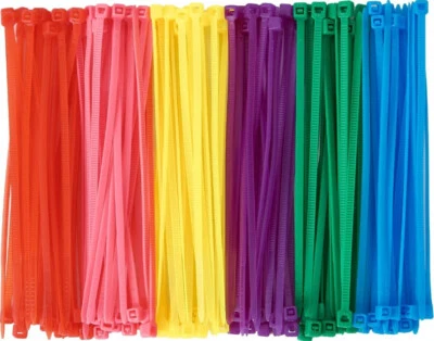 GZXUNFA 480Pcs Small Colored Zip Ties 4 Inch Multicolor Cable Ties Colorful Plastic Ties