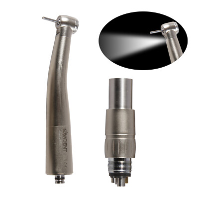 SANDENT Dental LED Fiber Optic High Speed Handpiece /Coupler 6 holes fit NSK MD