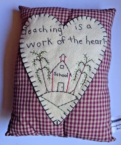 Gift Pillow for a Teacher, Vintage Looking, 11" x 9"
