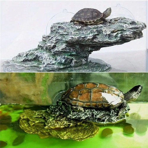 Resin Turtle Reptile Platform Basking Ramp Tank Water Aquatic Climb Ornamen - Picture 15 of 19