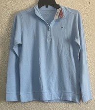 NWT Vineyard Vines Boys' Broadfield 1/4 Zip Pullover Sweater Sz M Blue