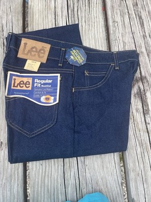 Vintage Lee Jeans New Deadstock Mens 30x36 Boot Cut USA Reg Fit Leather Patch