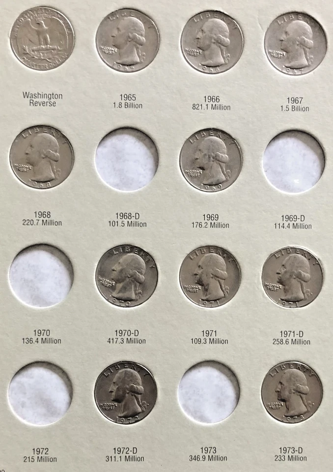 1965-2008 Washington Quarter Collection in 4 Harris Folders, 140 Coins VF-MS - Image 3 of 4