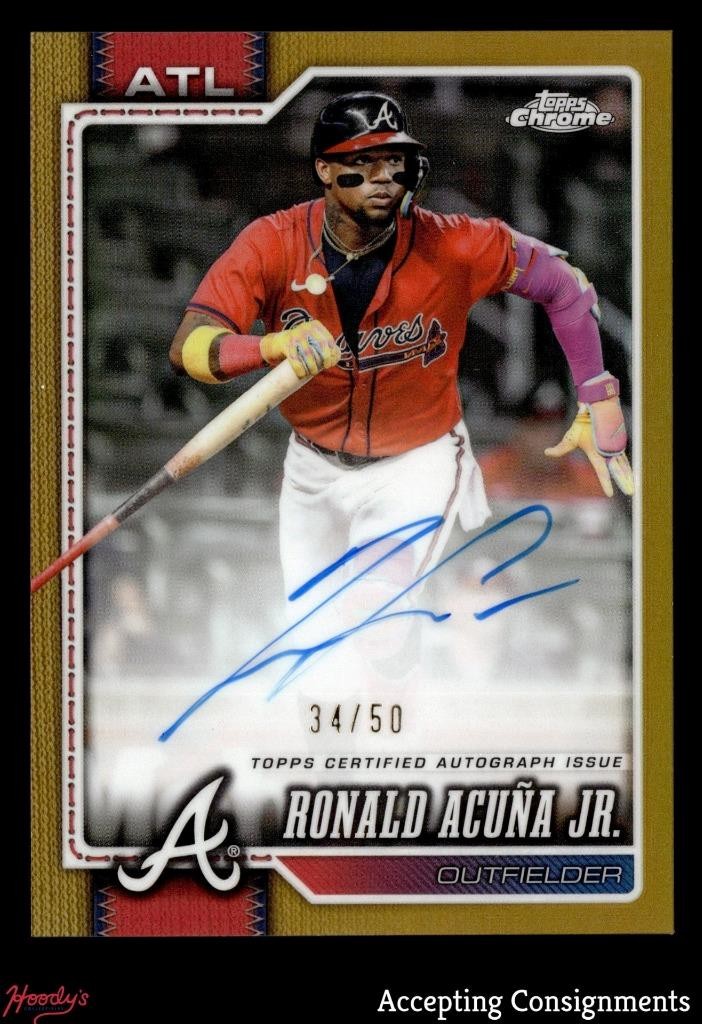 2026 Topps Chrome Autographs Gold Refractors #CARA Ronald Acuna Jr. AUTO 34/50