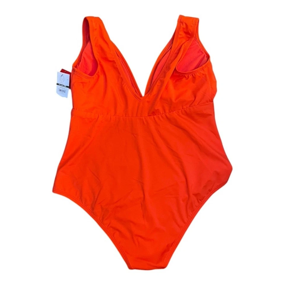 Nuevo con etiquetas Traje de baño Sofia by Sofia Vergara naranja brillante descarado de una pieza para mujer talla 1X” Foto 3 de 4