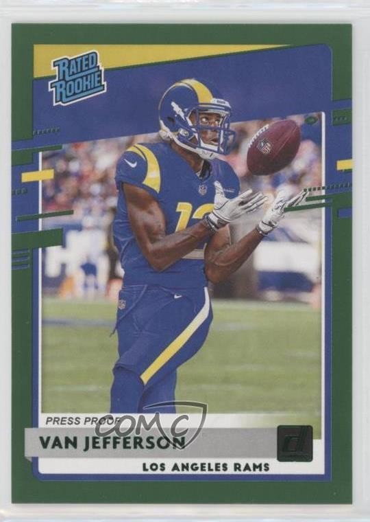 2020 Panini Donruss Rated Rookie Press Proof Green Van Jefferson #326 uk2