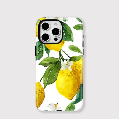 Robuste MagSafe Case Hülle Gelb Zitrone Frucht für iPhone 16 15 14 13 12 11