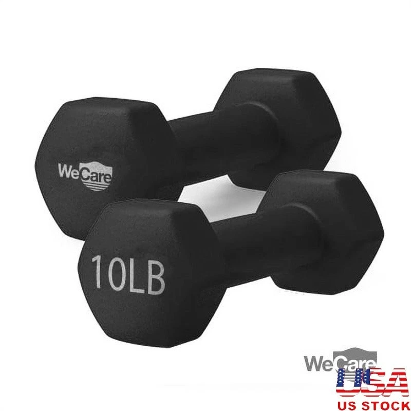 Hex Dumbbell Set Neoprene Coated Anti-Slip Weights Home Gym Exercise Equipment