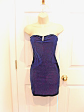 new/pkg frederick's midnight blu velvet strapless party prom homecoming dress S