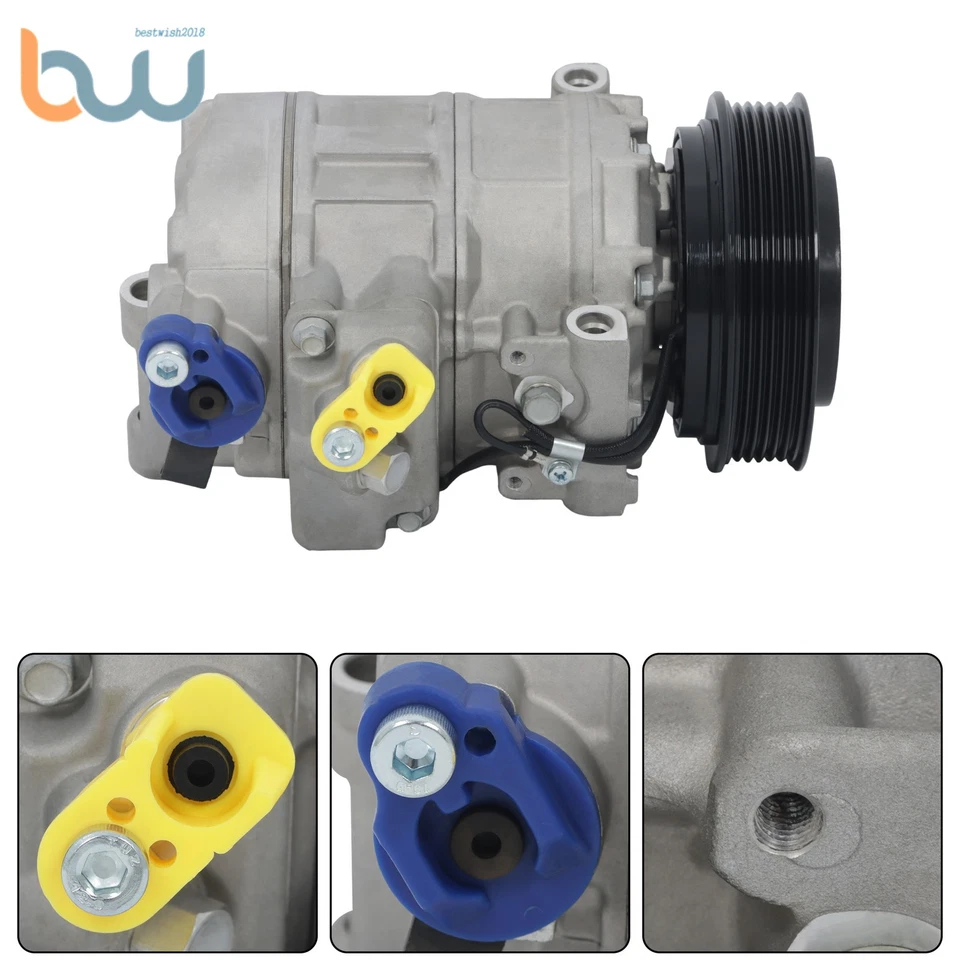 For Audi A4 A6 A8 Quattro S4 S6 S8 VW Porsche 911 A/C Compressor with 6 Groove - Image 3 of 4