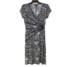 Vintage Connected Apparel V Neck Patterned Sunbeam Midi Dress Size 8