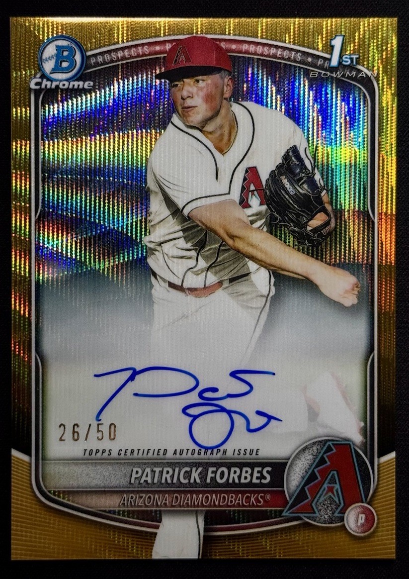 2025 Bowman Chrome Draft Patrick Forbes Gold Wave Refractor Auto /50 1st