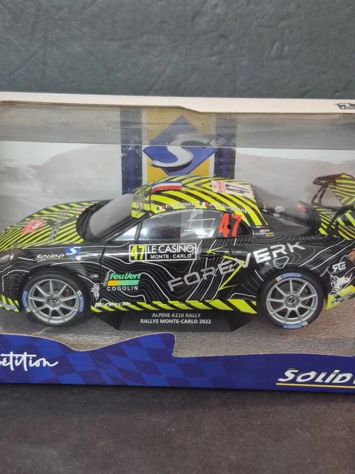 Solido 2022 Delecour Guigonnet #47 Alpine A110 Rallye 1:18 Monte Carlo 1801618 - Image 4 of 4