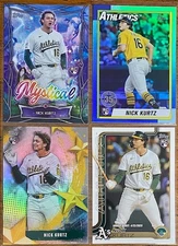 Nick Kurtz Rookie Card Lot (4) - Mystical/1990/SOMLB/Rookie Debut - AL ROY