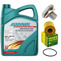 MotoröL Filter Set Addinol 10W-40 5 Liter + Schraube FüR CitroëN C8 Peugeot 807