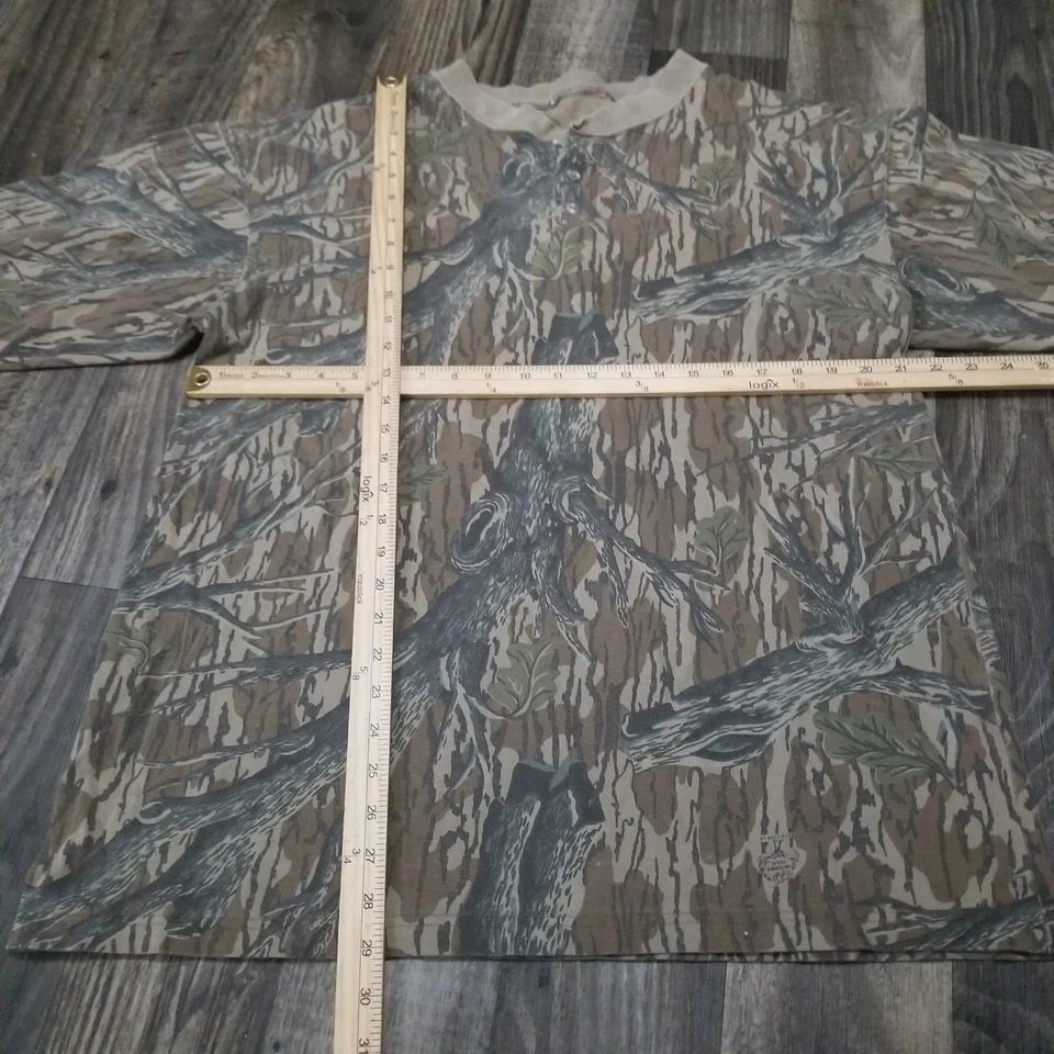 Original Mossy Oak Treestand Camo Hunting Shirt Henley Long Sleeve Men’s XL - Image 2 of 4