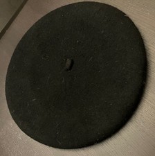 VTG Black Wool Beret unlined unmarked