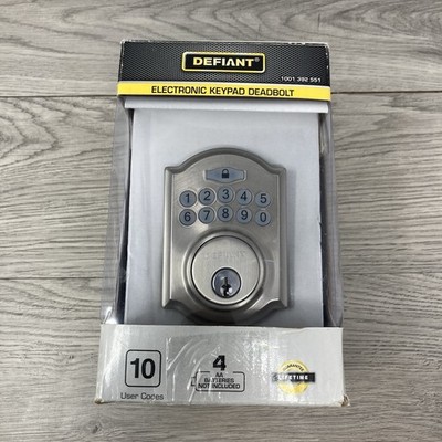 Defiant Electronic Deadbolt Satin Nickel Keyless Keypad Lock 1001 392 551 OEM