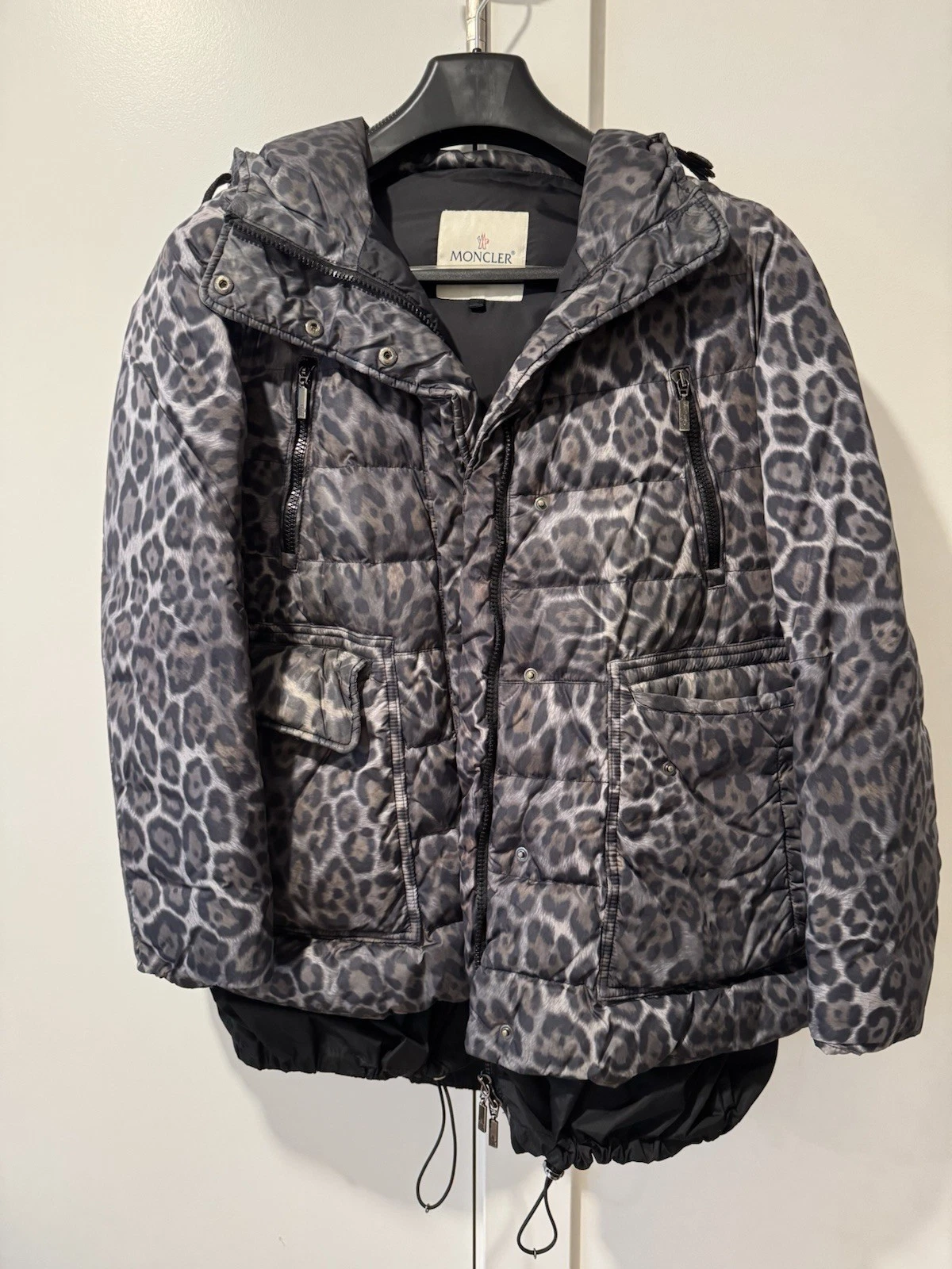 MONCLER Giubbotto donna leopardato puffer taglia 1