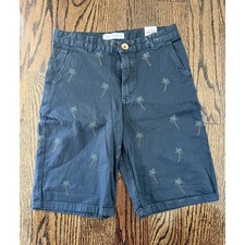 Zara Boys Embroidered Chino Shorts Size 11-12 blue NWT