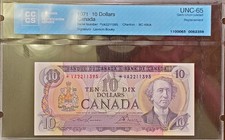 *VA 1971 $10 BC49cA LAWSON/BOUEY *VA2211395 CCCS GEM 65 REPLACEMENT