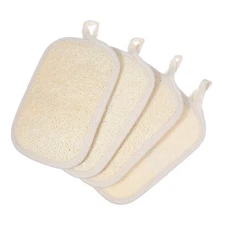  4pcs Egyptian Exfoliating Scrubber: Natural Loofah - Body Scrubber With Elastic