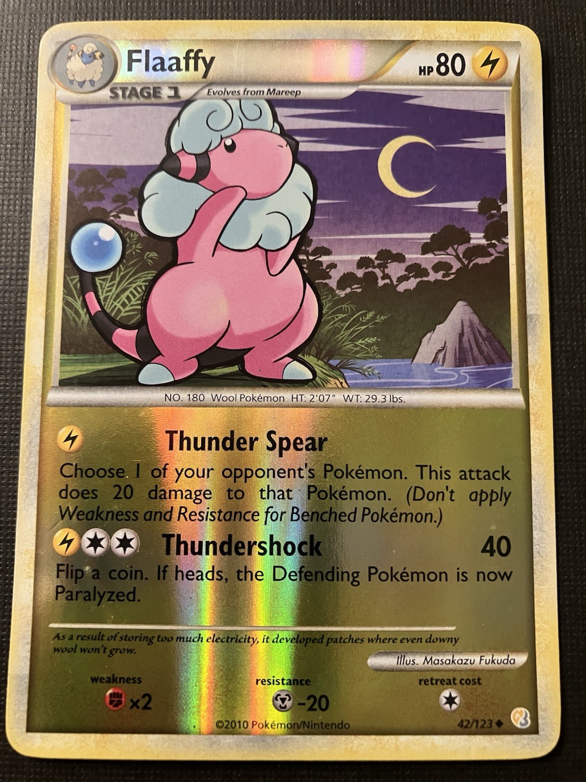 Flaaffy 42/123 Pokemon Heartgold & Soulsilver Base Set 2010 Reverse Holo LP