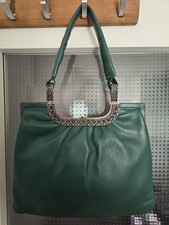 Vintage Ledertasche Handtasche Damen | Grün Rarität