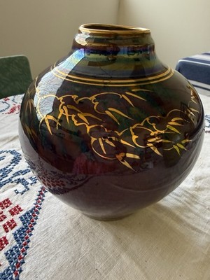 Artisan Made pottery vase Signed C. Parker2000 #ceramic #beautiful #temokuglaze