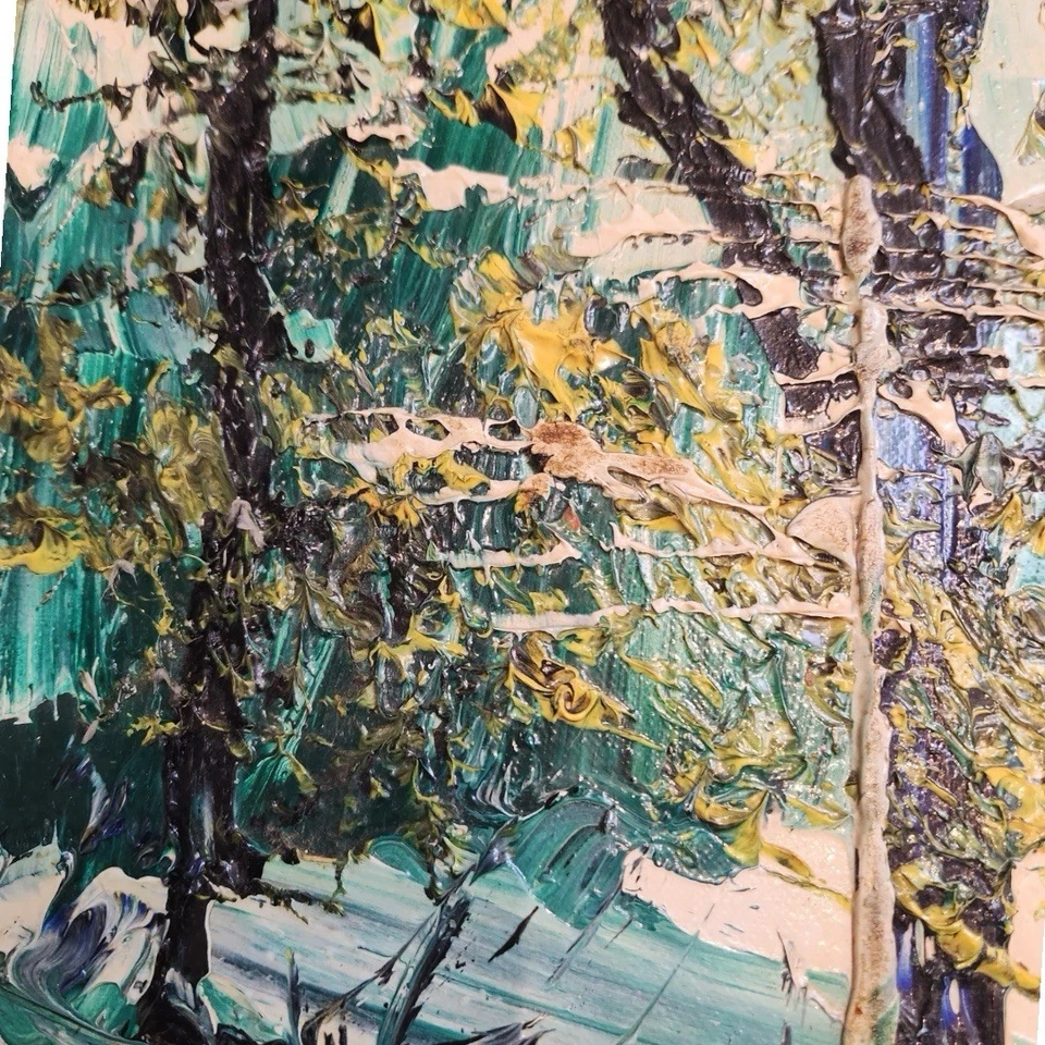 Original Oil Painting by Morris Katz – Textured Landscape – Framed 19.5” x 15.5” - Image 4 of 4