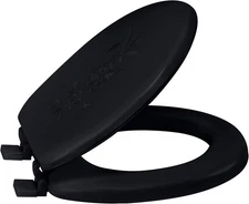 Bath Bliss Extra Soft Standard round Toilet Seat | Decorative Vinyl Lid | Adjust