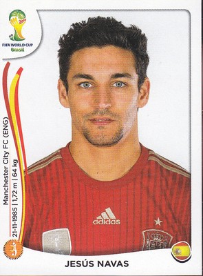 Panini Fifa World Cup Brazil 2014 Jesus Navas Spain 122