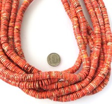 6mm Amazing Orange Red ocean Jasper Heishi Gemstone beads-jewelry Making Beads