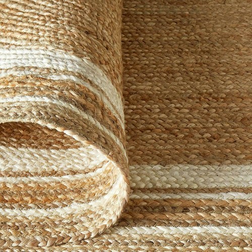 Rug Round Jute 100% Natural Jute Style Rug Reversible Braided Modern Rustic Look - Picture 12 of 12