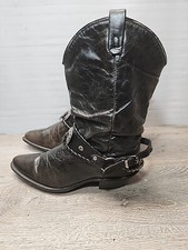 Vintage Dingo Women's 7.5 M Leather Silver Star Slouch Harness Western Boots