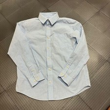 CAT  JACK BOYS BLUE PLAIN LONG SLEEVE BUTTON UP POLO LARGE 10/12