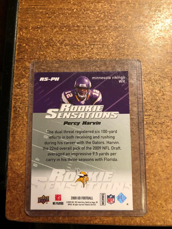 2009 Upper Deck Football Rookie Sensations # RS-PH Percy Harvin - Image 4 of 4