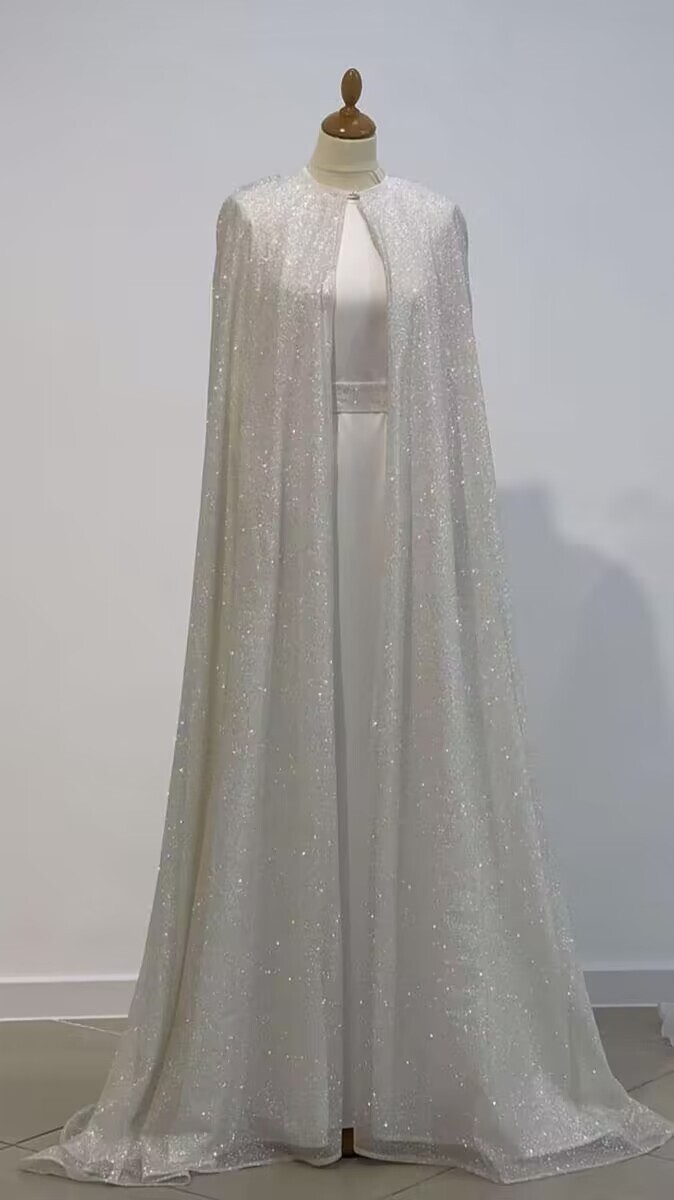 glitter cape dress LUNA SEQUIN CAPE-SLEEVE DRESS | CULT MIA main image 1