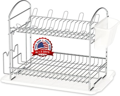 Escurridor De Platos Soporte De Acero Estante De Secado De Gran Capacidad Nuevo