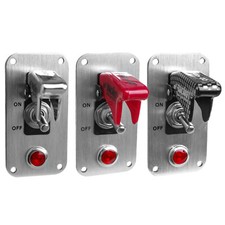 Simoni Racing Interrupteur Universel Avec Plaque Chromée LED 12V - 20 Amp