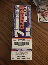 2017 CLEMSON TIGERS VS THE CITADEL COLLEGE FOOTBALL TICKET STUB 11/18