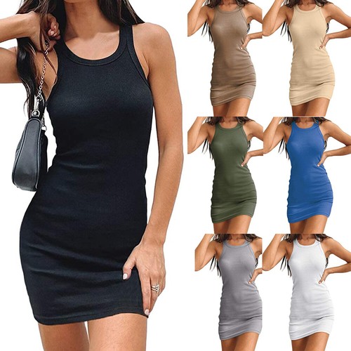 Womens Ribbed Solid Scoop Neck 